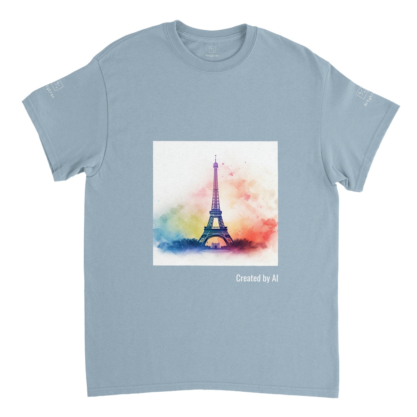 Watercolour Splashed Eiffel Tower T-shirt