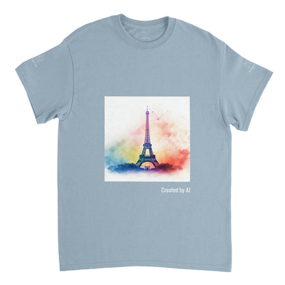 Watercolour Splashed Eiffel Tower T-shirt