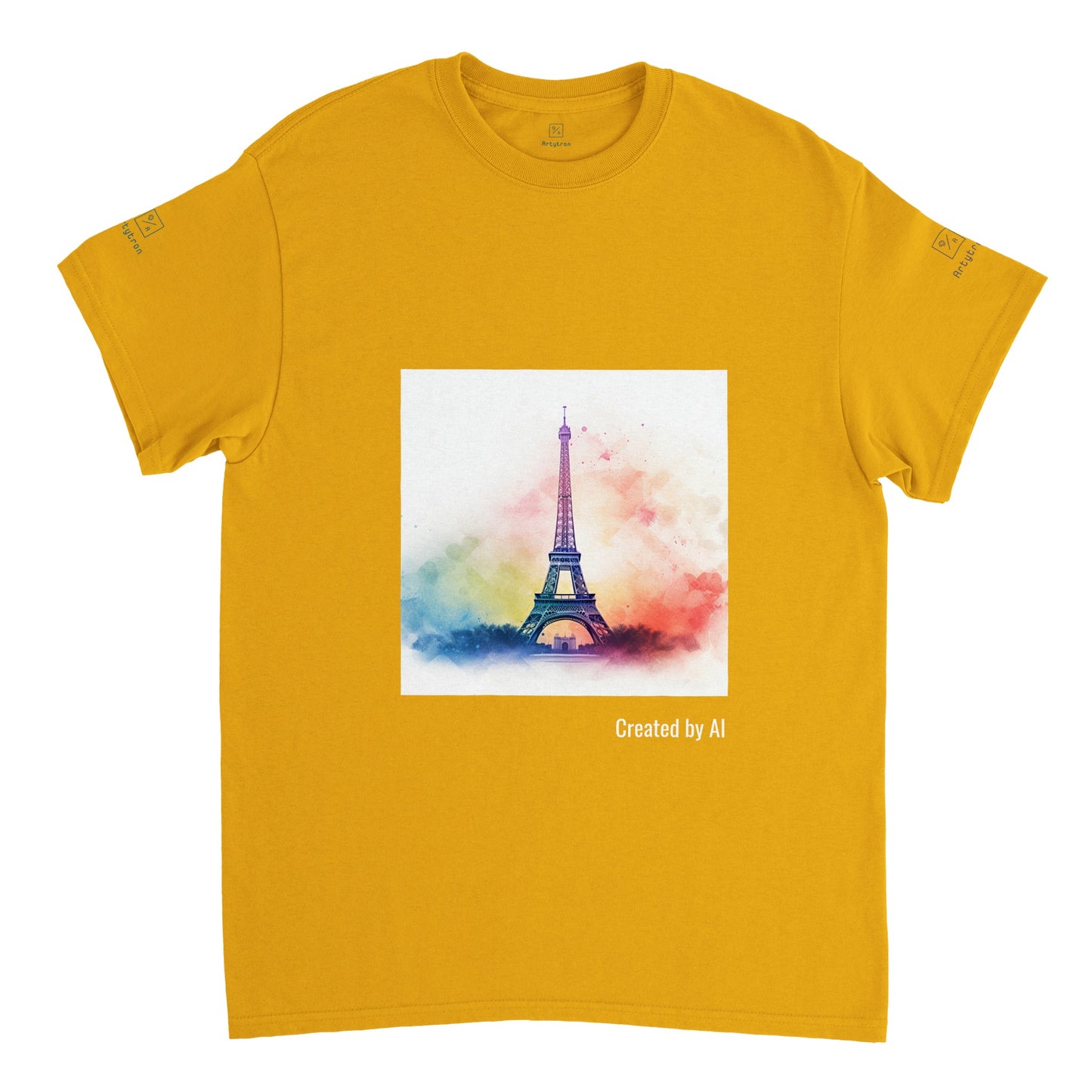 Watercolour Splashed Eiffel Tower T-shirt