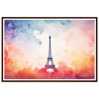 Watercolour Splashed Eiffel Tower