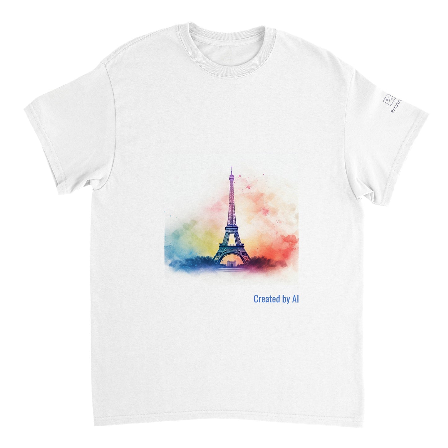 Watercolour Splashed Eiffel Tower T-shirt