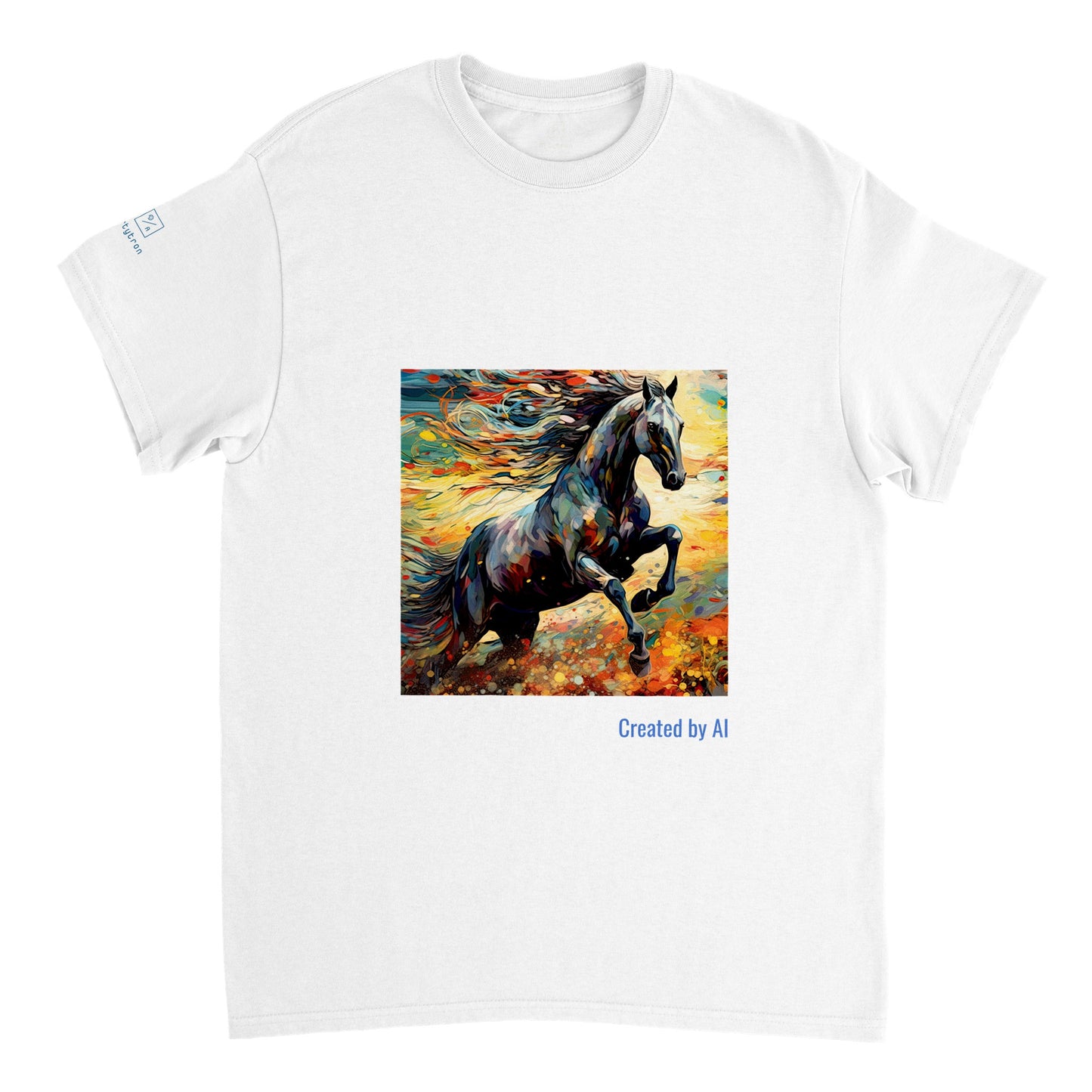 Black horse galloping T-shirt