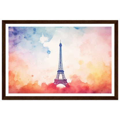 Watercolour Splashed Eiffel Tower