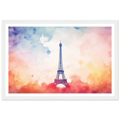 Watercolour Splashed Eiffel Tower