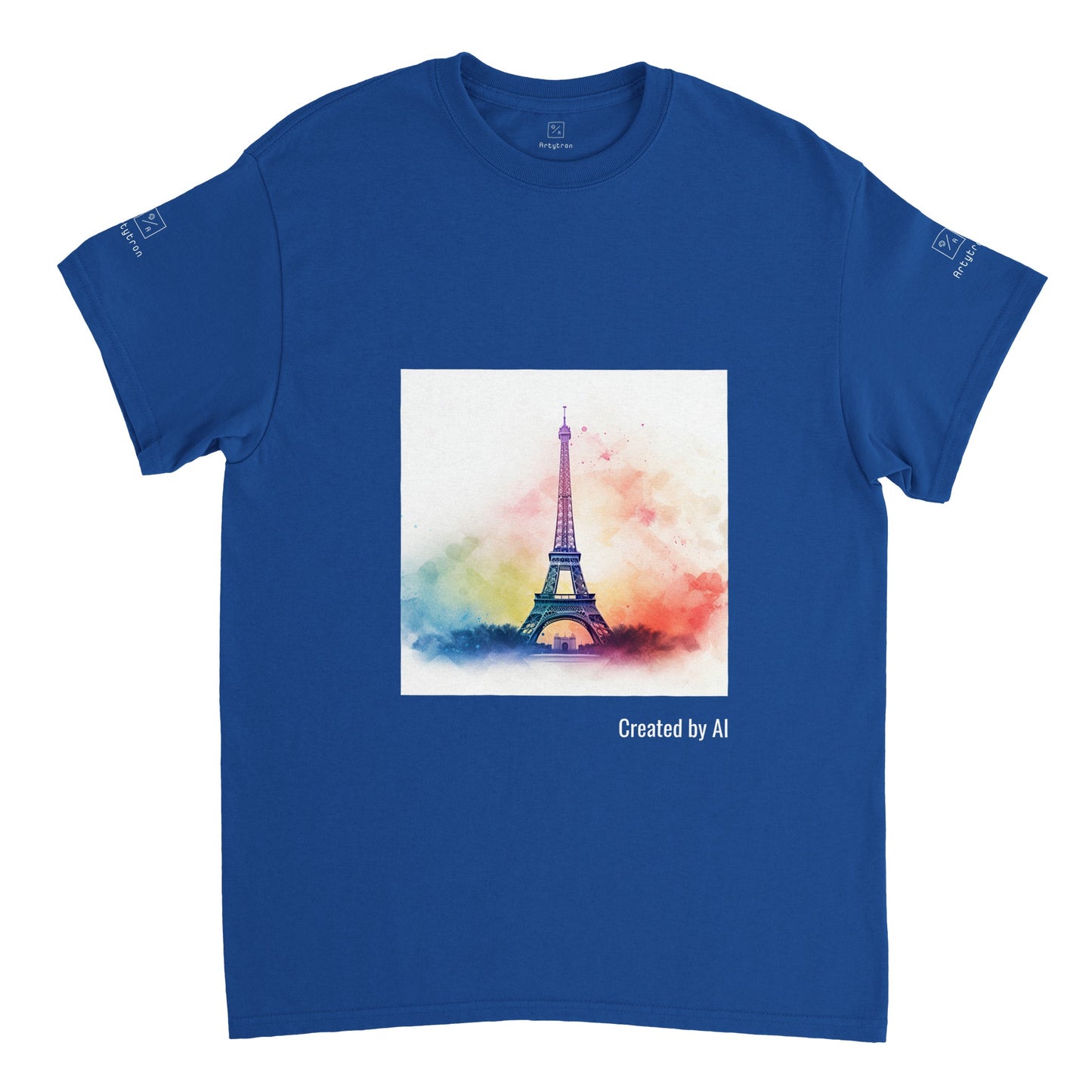 Watercolour Splashed Eiffel Tower T-shirt