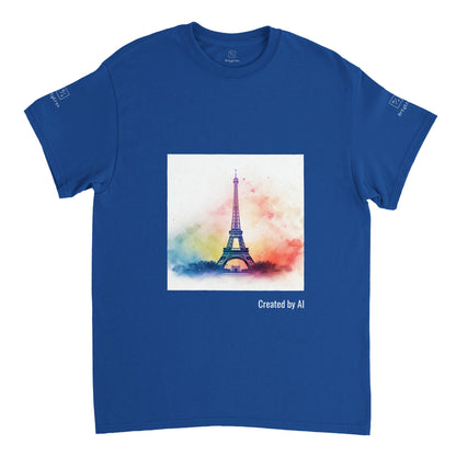 Watercolour Splashed Eiffel Tower T-shirt