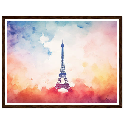 Watercolour Splashed Eiffel Tower