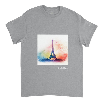 Watercolour Splashed Eiffel Tower T-shirt