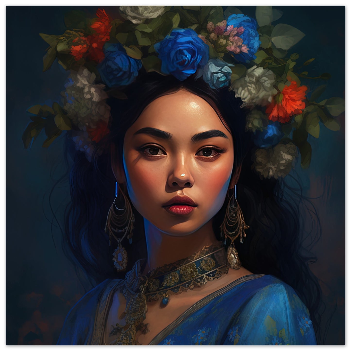 Floral Beauty Inspired By Frida Kahlo