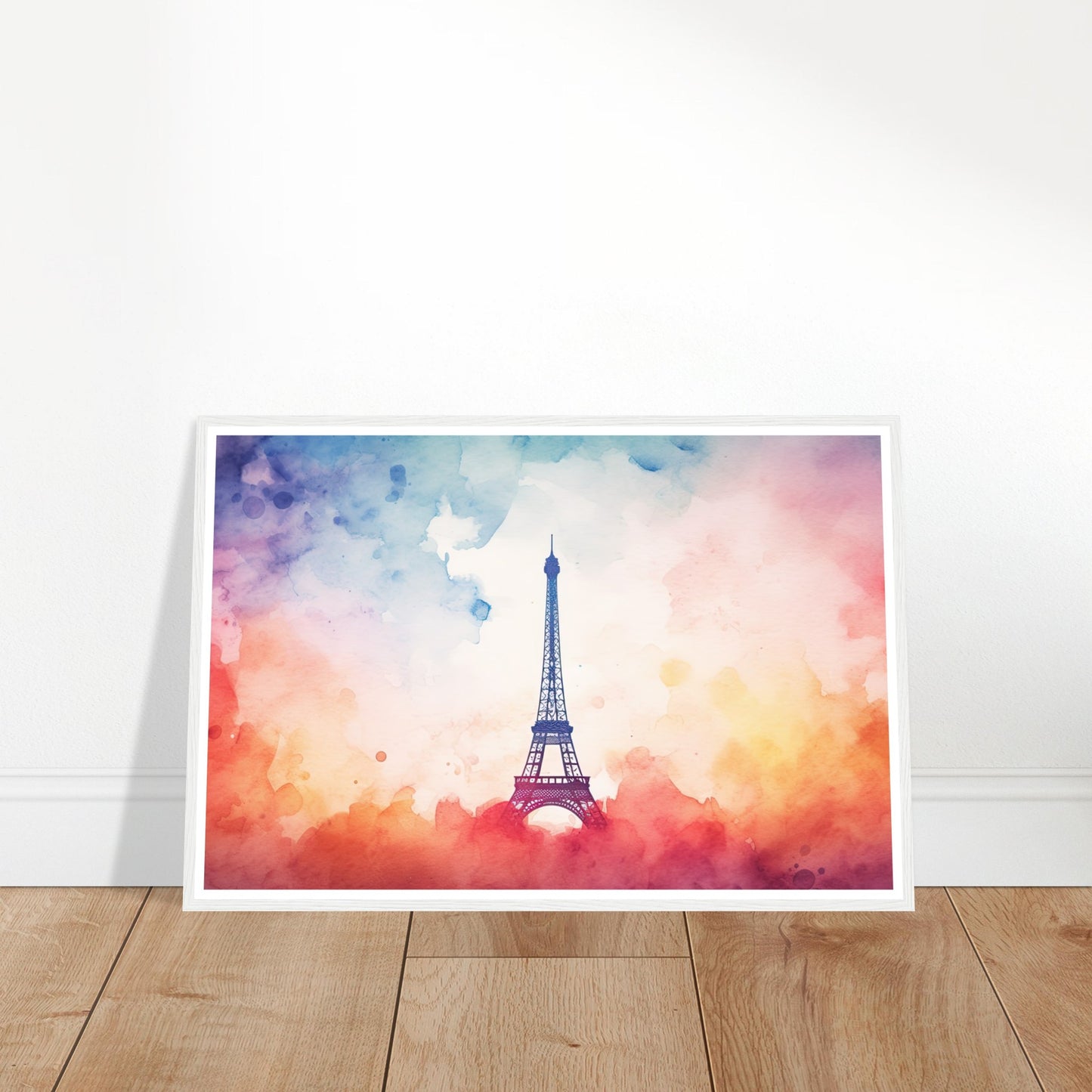 Watercolour Splashed Eiffel Tower