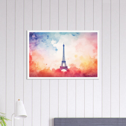 Watercolour Splashed Eiffel Tower