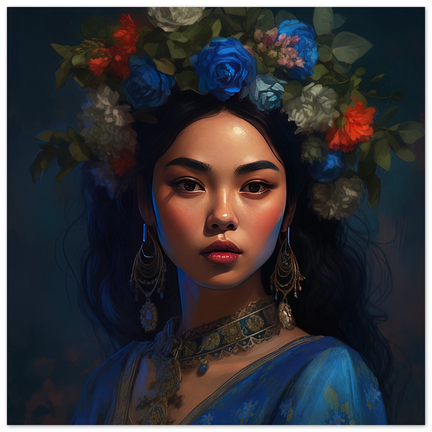 Floral Beauty Inspired By Frida Kahlo