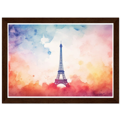 Watercolour Splashed Eiffel Tower