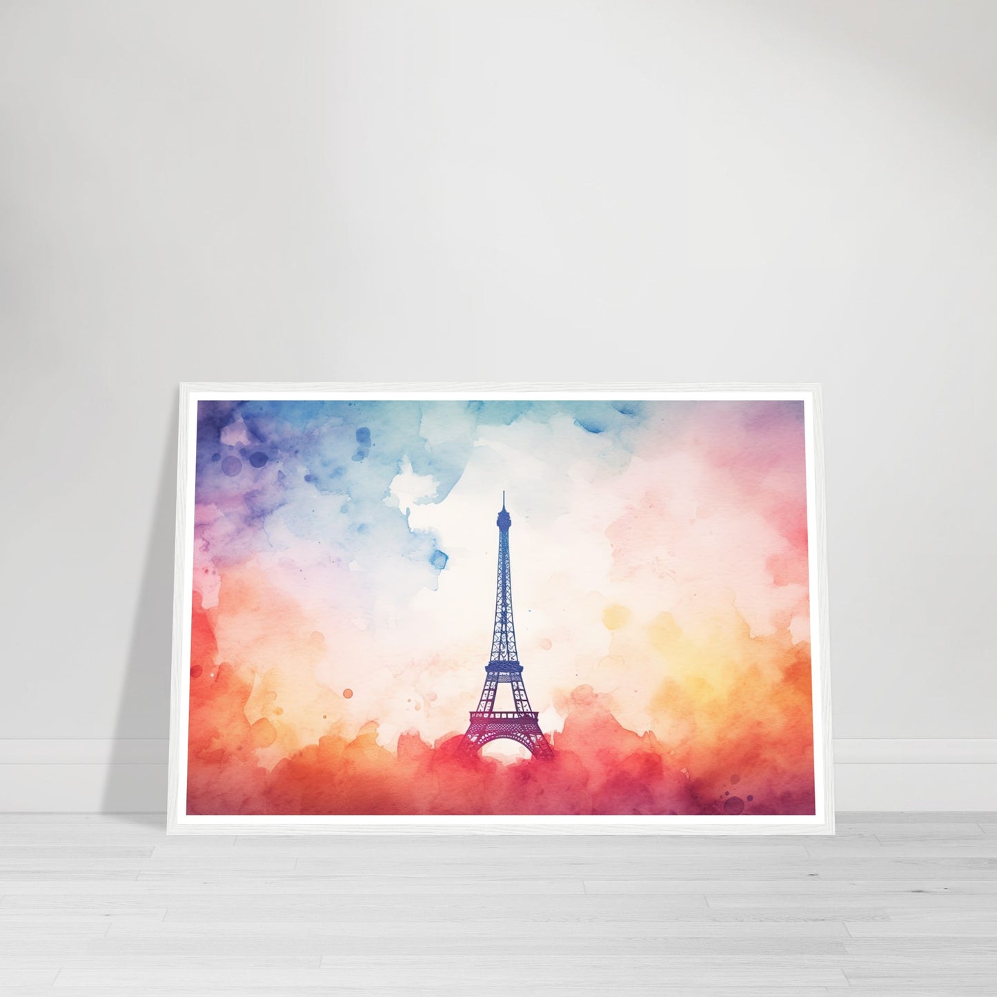 Watercolour Splashed Eiffel Tower